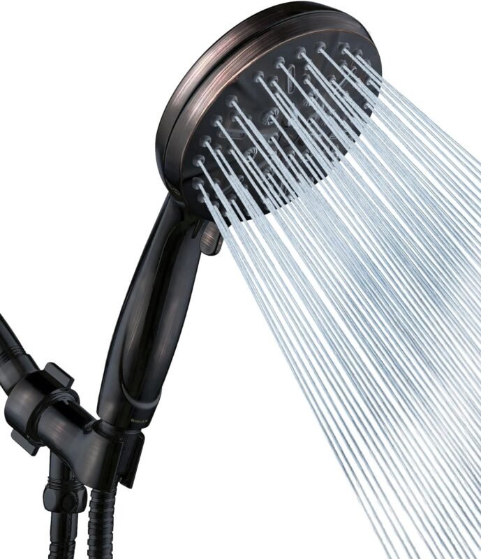 Shower Head with Handheld High Pressure-Full Body Coverage Powerful Rain Showerhead Extra 60 Long Hose and Adjustable Brass Joint Holder- The Perfect Detachable Heads for Bathroom Upgrade