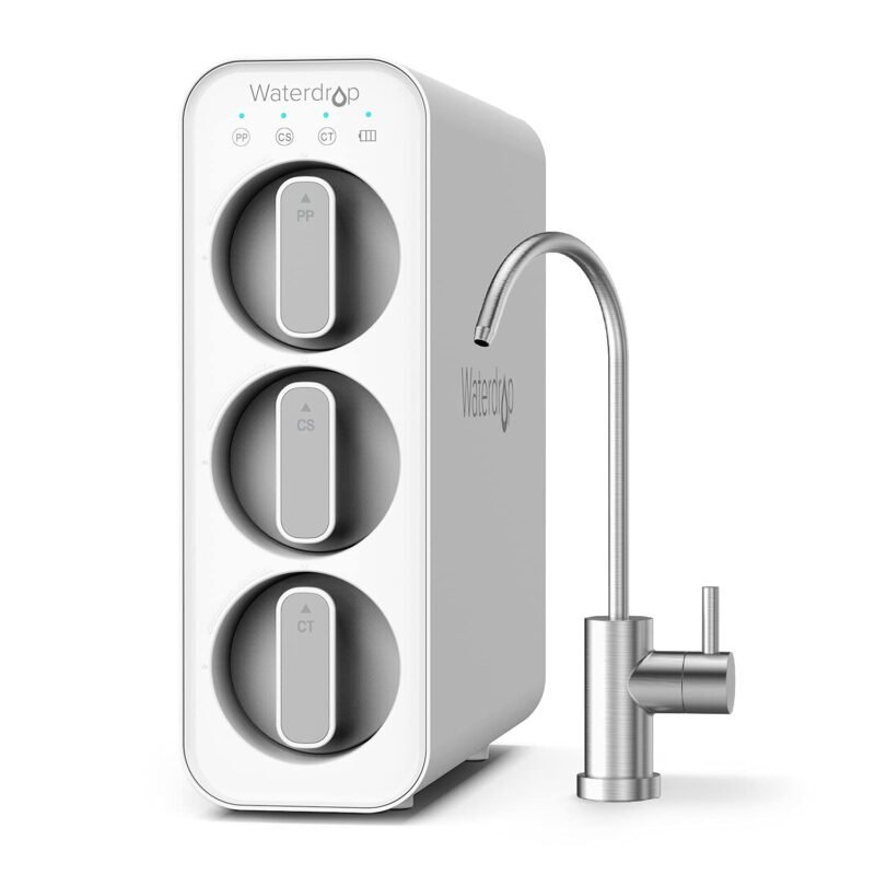 Waterdrop TSU 0.01μm Ultra-Filtration Under Sink Water Filter System, 3-Stage High Capacity, USA Tech, Smart Panel, No Waste Water, 2 Years Lifetime